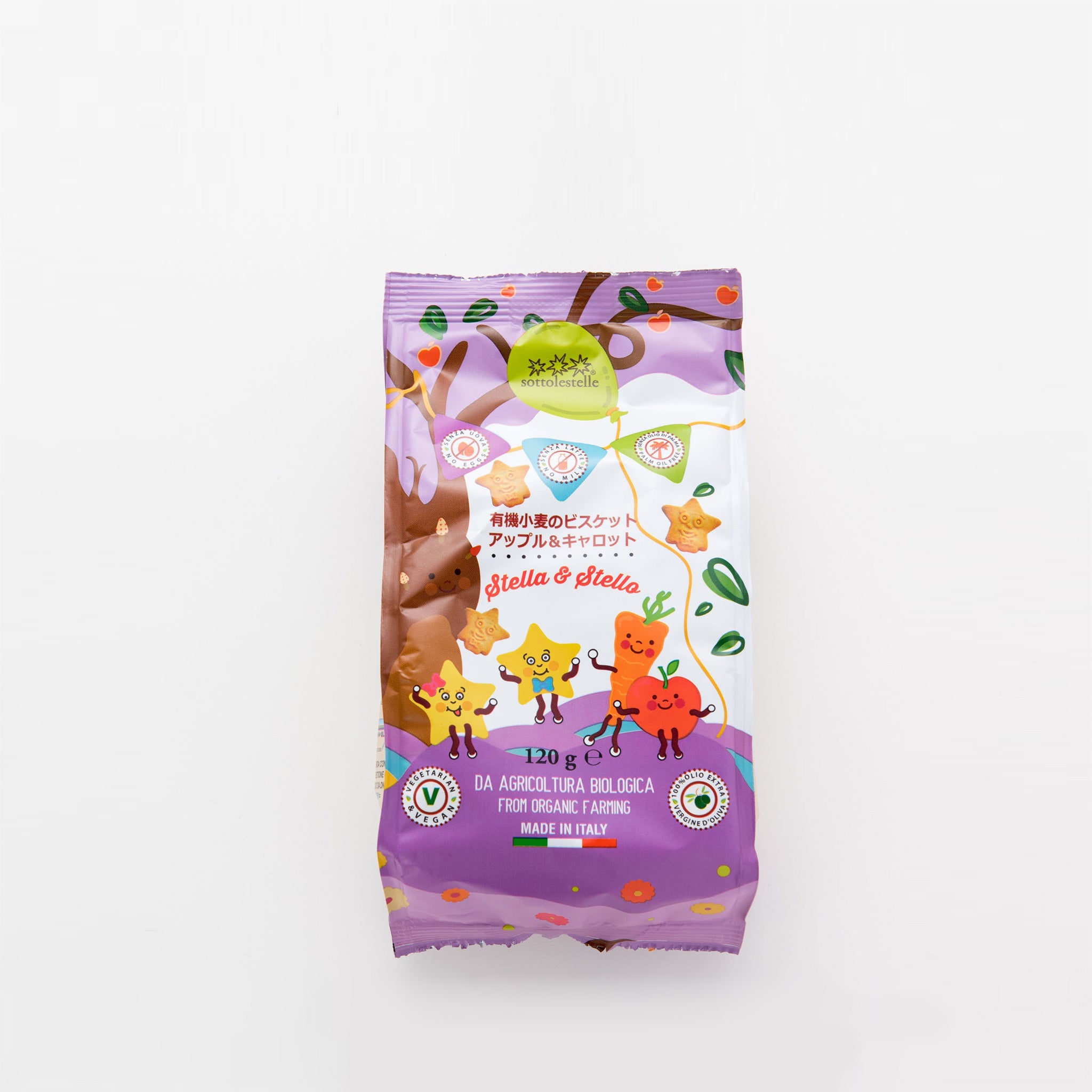 麦苹果 有機小麦ビスケット. アップル＆キャロット 120g