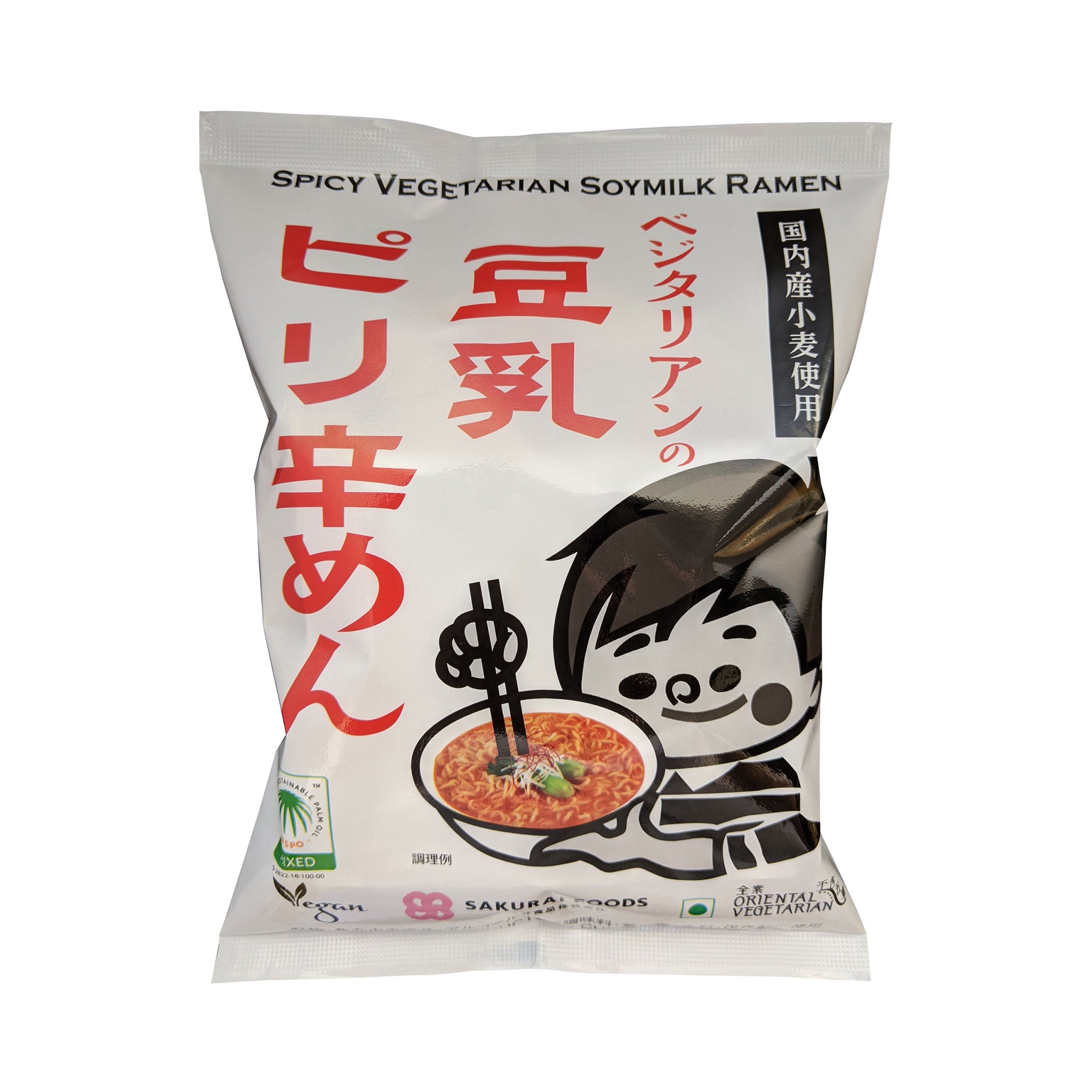 ベジタリアンの豆乳ピリ辛めん　桜井食品.　138g