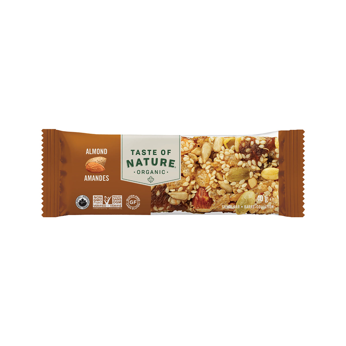 Taste of Nature. オーガニックフルーツ＆ナッツバー アーモンド 40g