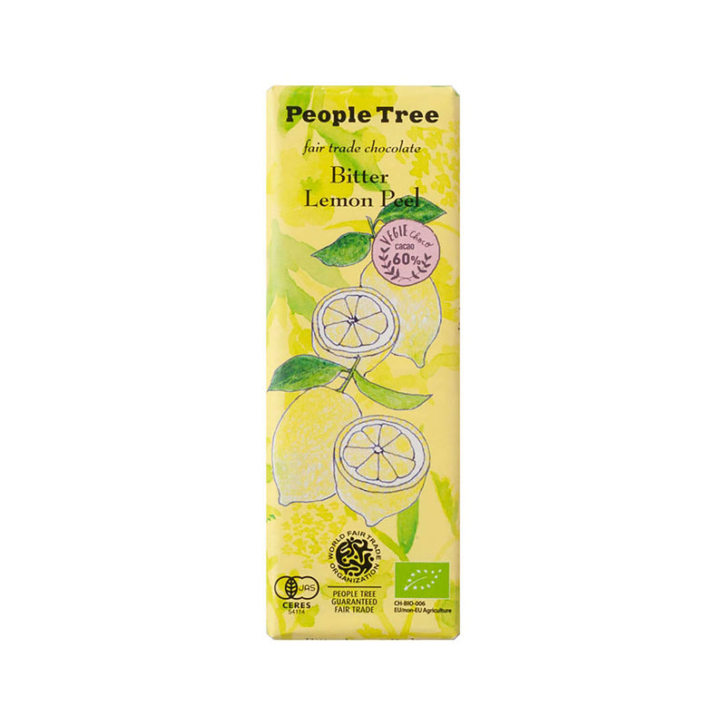 【冬季限定】People Tree (ピープルツリー). フェアトレードチョコ・オーガニック ビター・レモンピール 50g