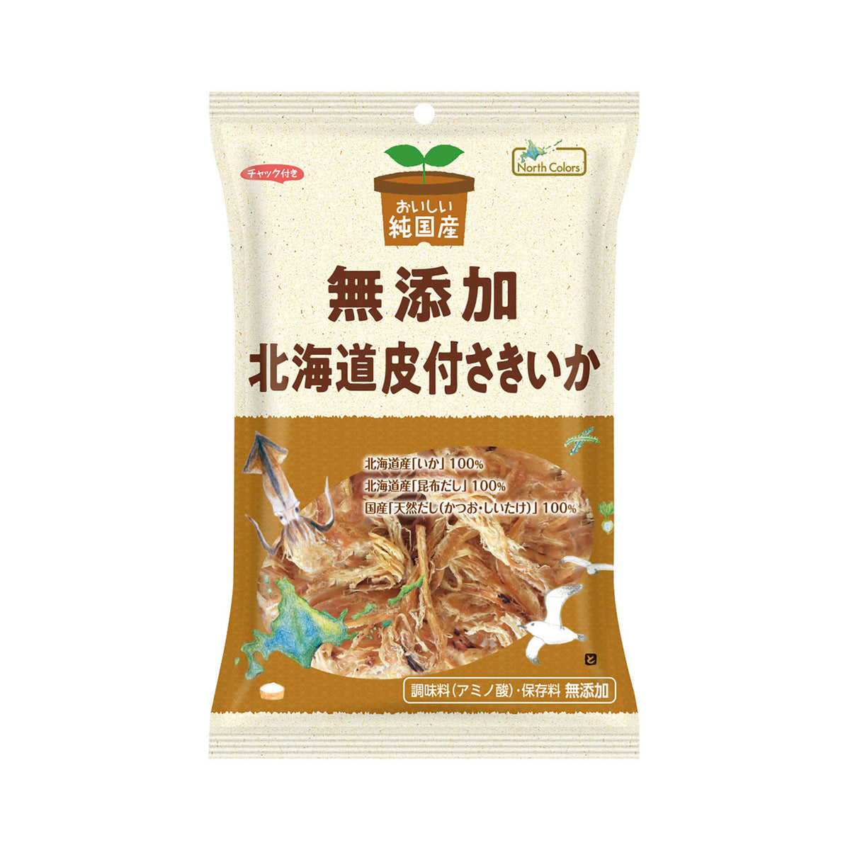 ノースカラーズ 純国産北海道皮付さきいか 33g×24袋（おいしい純